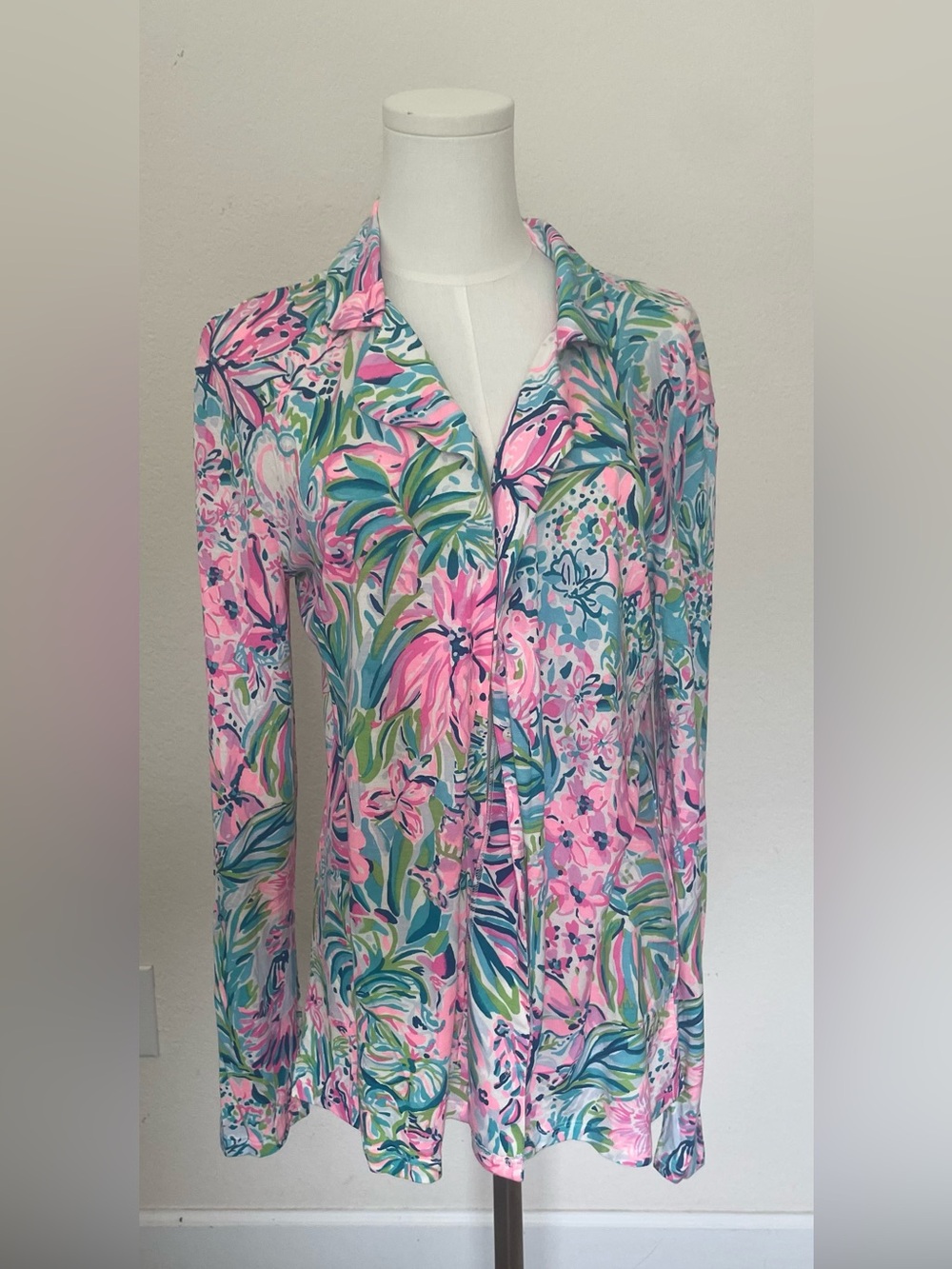 Lilly Pulitzer PJ Knit Button-Up Top Size L NWT